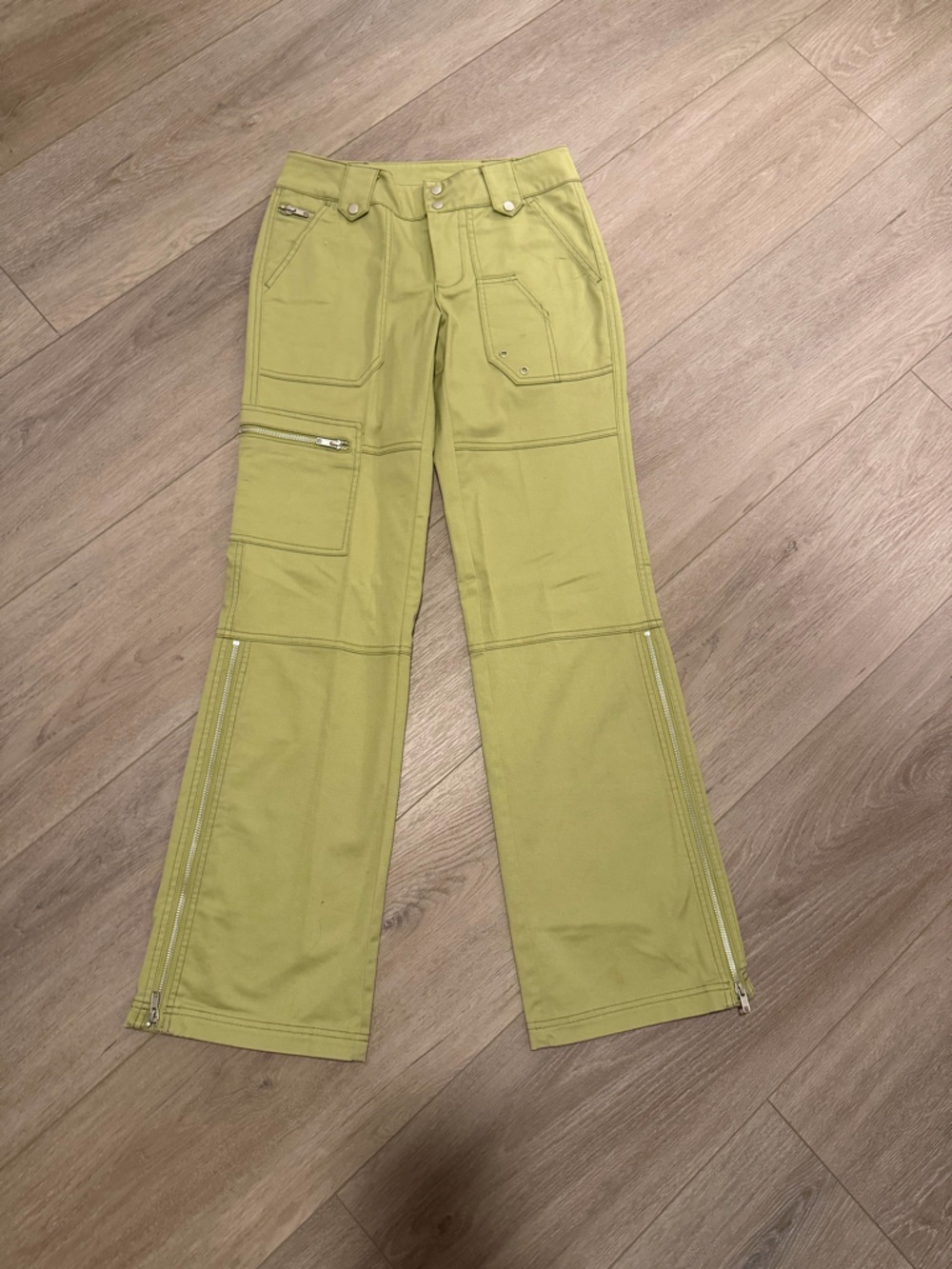 BDG Lime Green Utility Flared Jeans